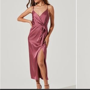 ASTR the Label Twist Front Satin Dress